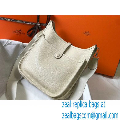 Hermes Evelyne III PM Bag White with Silver Hardware - Click Image to Close