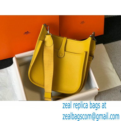 Hermes Evelyne III PM Bag Yellow with Silver Hardware