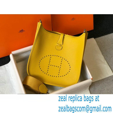 Hermes Evelyne III PM Bag Yellow with Silver Hardware - Click Image to Close