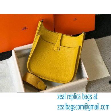 Hermes Evelyne III PM Bag Yellow with Silver Hardware - Click Image to Close