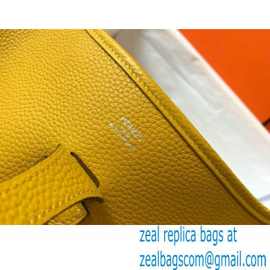 Hermes Evelyne III PM Bag Yellow with Silver Hardware