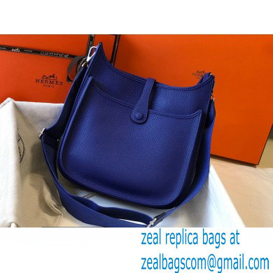 Hermes Evelyne III PM Bag with Electric Blue Silver Hardware - Click Image to Close