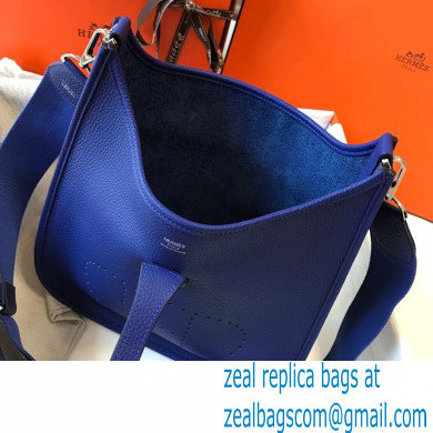 Hermes Evelyne III PM Bag with Electric Blue Silver Hardware - Click Image to Close
