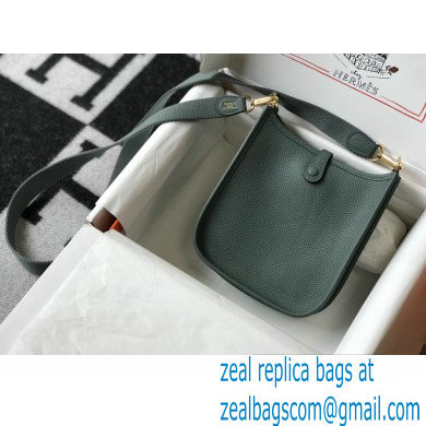 Hermes Mini Evelyne Bag Almond Green with Gold Hardware Half Handmade - Click Image to Close