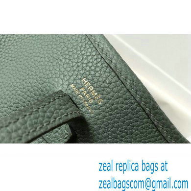 Hermes Mini Evelyne Bag Almond Green with Gold Hardware Half Handmade - Click Image to Close
