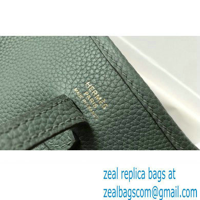 Hermes Mini Evelyne Bag Almond Green with Gold Hardware Half Handmade