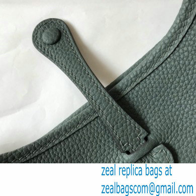 Hermes Mini Evelyne Bag Almond Green with Gold Hardware Half Handmade - Click Image to Close