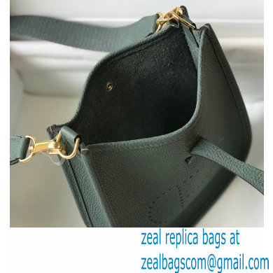 Hermes Mini Evelyne Bag Almond Green with Gold Hardware Half Handmade