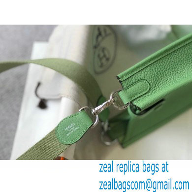 Hermes Mini Evelyne Bag Avocado Green with Silver Hardware