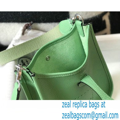 Hermes Mini Evelyne Bag Avocado Green with Silver Hardware