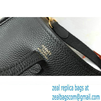 Hermes Mini Evelyne Bag Black with Gold Hardware Half Handmade