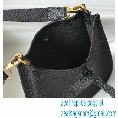 Hermes Mini Evelyne Bag Black with Gold Hardware Half Handmade