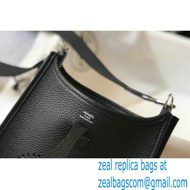 Hermes Mini Evelyne Bag Black with Silver Hardware