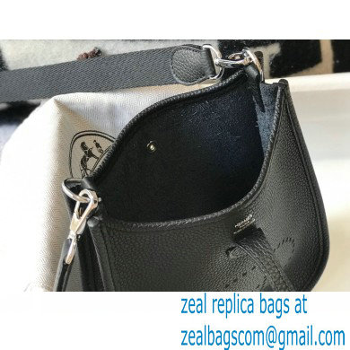 Hermes Mini Evelyne Bag Black with Silver Hardware