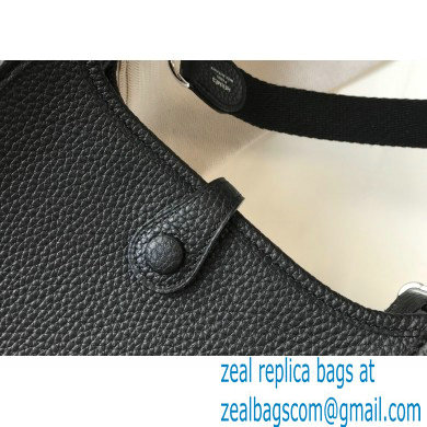 Hermes Mini Evelyne Bag Black with Silver Hardware