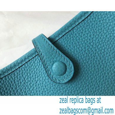 Hermes Mini Evelyne Bag Blue Du Nord with Gold Hardware Half Handmade - Click Image to Close