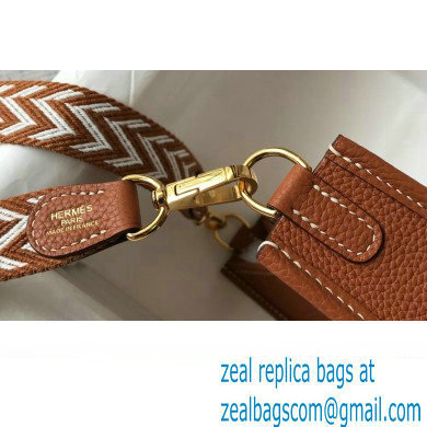 Hermes Mini Evelyne Bag Brown with Gold Hardware Half Handmade