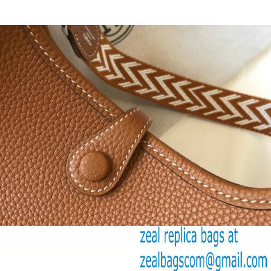 Hermes Mini Evelyne Bag Brown with Silver Hardware