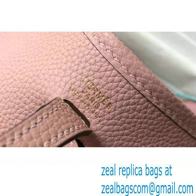 Hermes Mini Evelyne Bag Cherry Pink with Gold Hardware Half Handmade