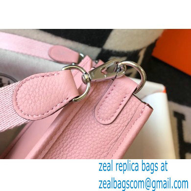 Hermes Mini Evelyne Bag Cherry Pink with Silver Hardware - Click Image to Close