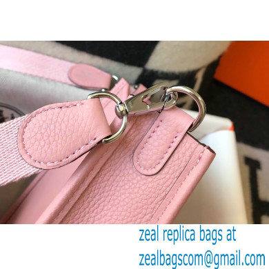 Hermes Mini Evelyne Bag Cherry Pink with Silver Hardware