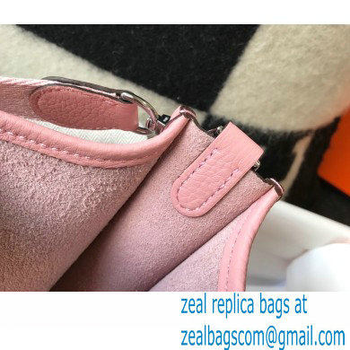 Hermes Mini Evelyne Bag Cherry Pink with Silver Hardware