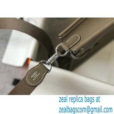 Hermes Mini Evelyne Bag Etoupe with Silver Hardware