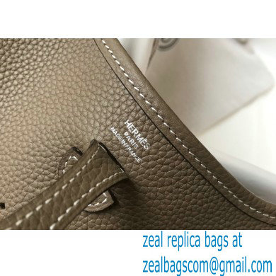 Hermes Mini Evelyne Bag Etoupe with Silver Hardware