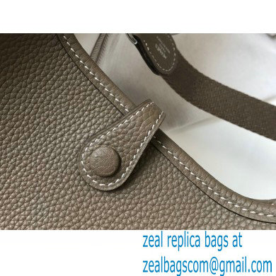 Hermes Mini Evelyne Bag Etoupe with Silver Hardware
