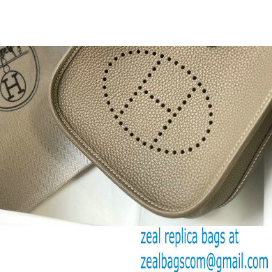 Hermes Mini Evelyne Bag Etoupe with Silver Hardware