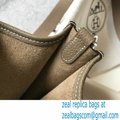 Hermes Mini Evelyne Bag Etoupe with Silver Hardware