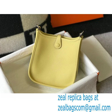 Hermes Mini Evelyne Bag Light Yellow with Silver Hardware