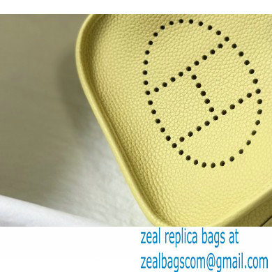 Hermes Mini Evelyne Bag Light Yellow with Silver Hardware