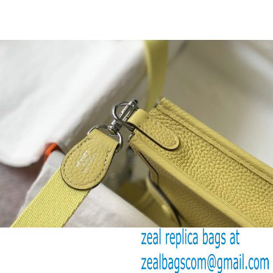 Hermes Mini Evelyne Bag Light Yellow with Silver Hardware