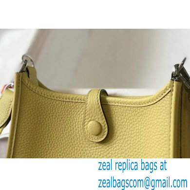 Hermes Mini Evelyne Bag Light Yellow with Silver Hardware
