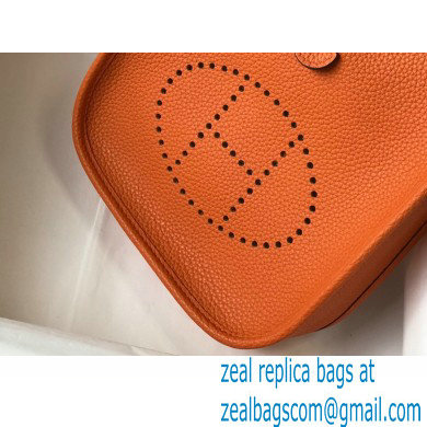 Hermes Mini Evelyne Bag Orange with Gold Hardware Half Handmade