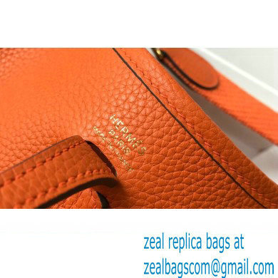 Hermes Mini Evelyne Bag Orange with Gold Hardware Half Handmade