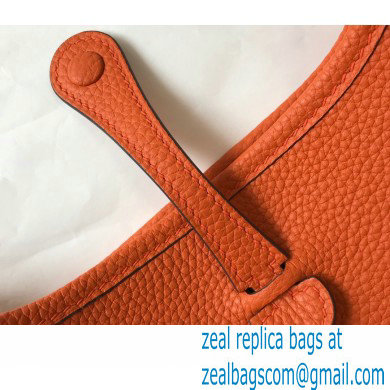 Hermes Mini Evelyne Bag Orange with Gold Hardware Half Handmade - Click Image to Close