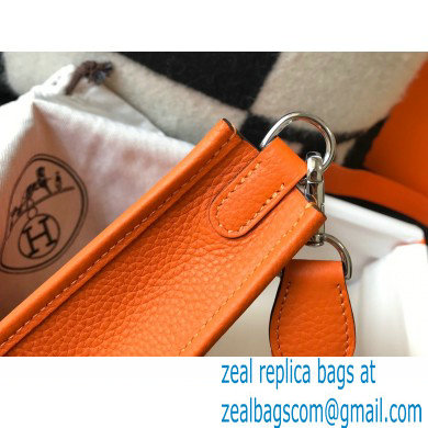 Hermes Mini Evelyne Bag Orange with Silver Hardware