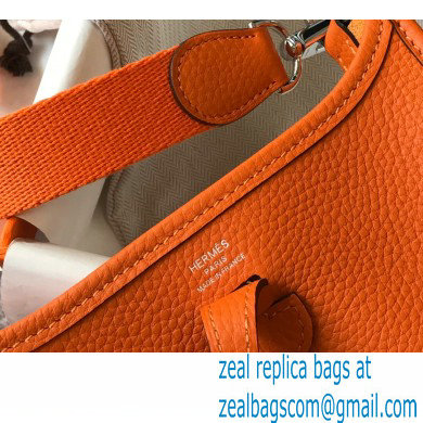 Hermes Mini Evelyne Bag Orange with Silver Hardware