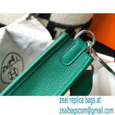 Hermes Mini Evelyne Bag Vertigo Green with Silver Hardware