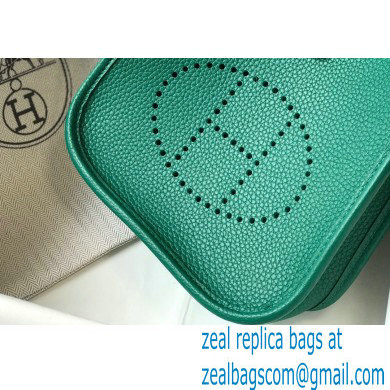 Hermes Mini Evelyne Bag Vertigo Green with Silver Hardware