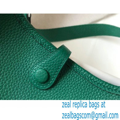 Hermes Mini Evelyne Bag Vertigo Green with Silver Hardware