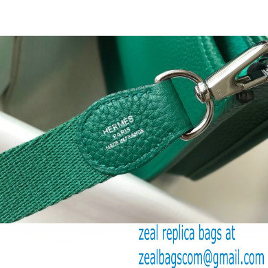 Hermes Mini Evelyne Bag Vertigo Green with Silver Hardware