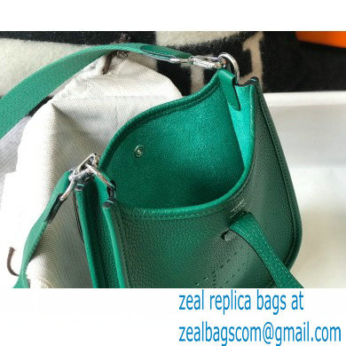 Hermes Mini Evelyne Bag Vertigo Green with Silver Hardware