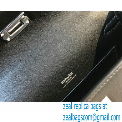 Hermes Mini Kelly 22 Pochette Bag Black in Swift Leather with Silver Hardware