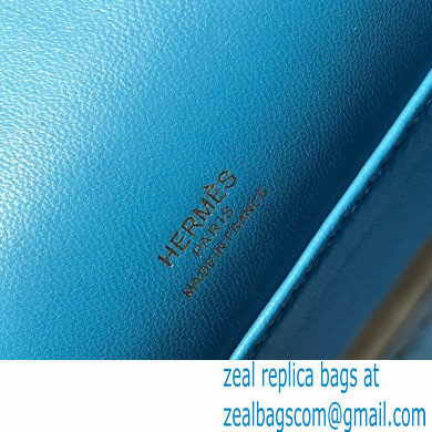 Hermes Mini Kelly 22 Pochette Bag Izmir Blue in Swift Leather with Gold Hardware