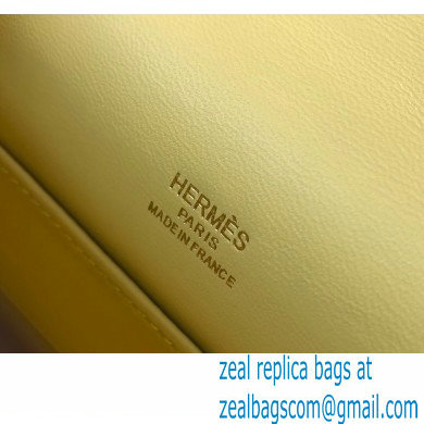 Hermes Mini Kelly 22 Pochette Bag Light Yellow in Swift Leather with Gold Hardware