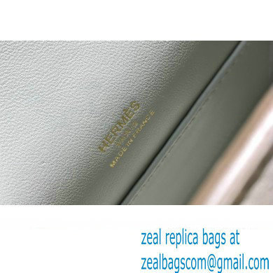Hermes Mini Kelly 22 Pochette Bag Pearl Grey in Swift Leather with Gold Hardware
