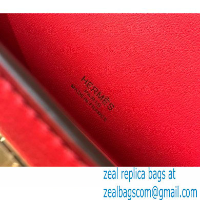 Hermes Mini Kelly 22 Pochette Bag Red in Swift Leather with Gold Hardware - Click Image to Close